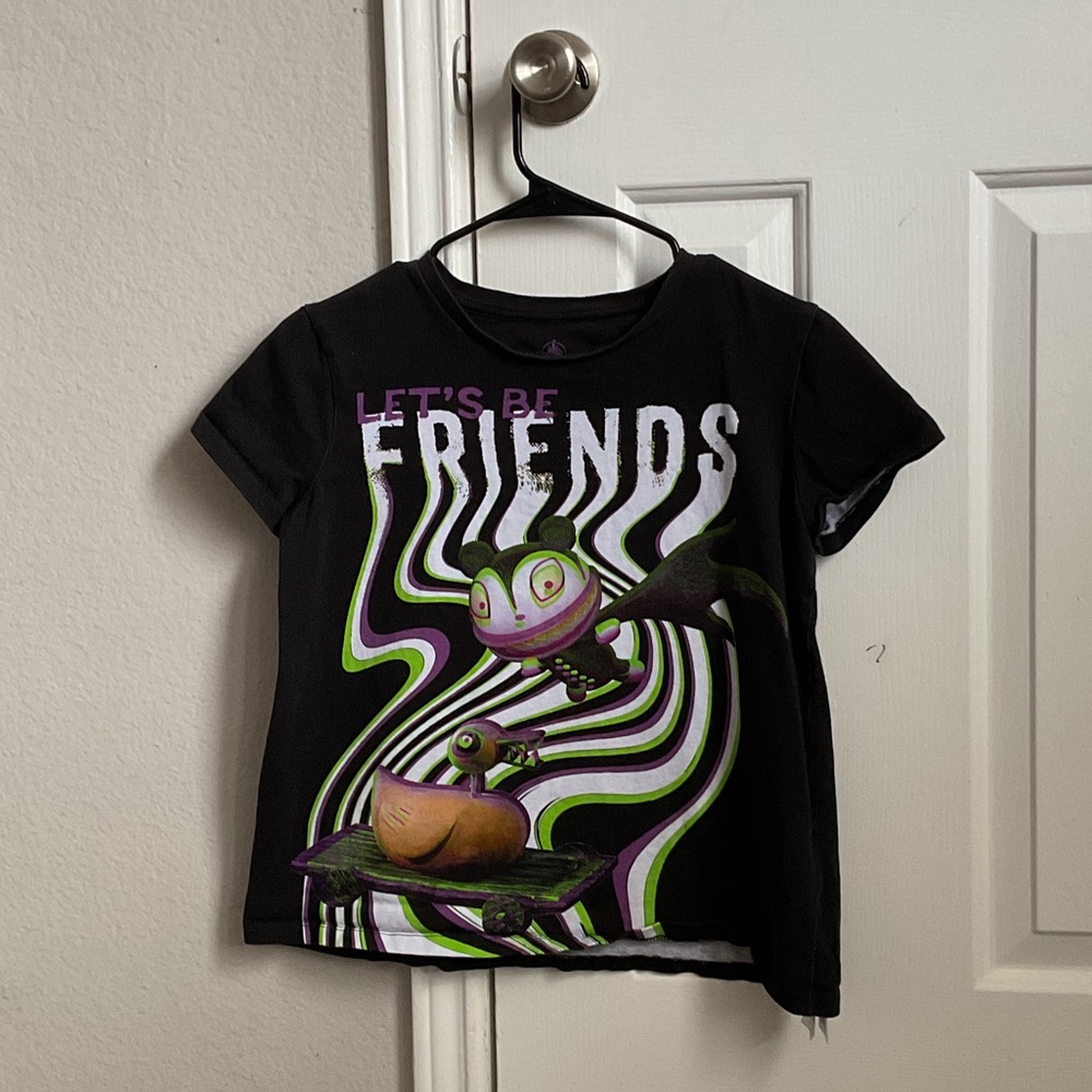 Disney Black Tee with Frog and Duck Design